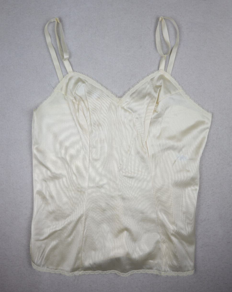 Vintage WOmen’s Camisole Slip Top Size 34 Cream Yellow
