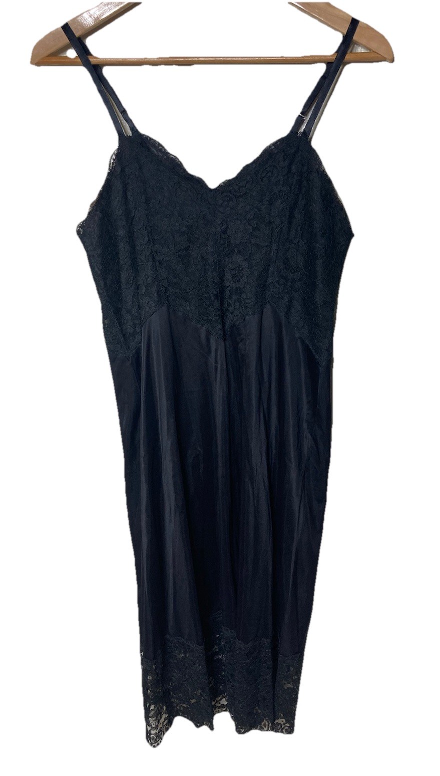 Vanity Fair Lace Nightgown Slip Size 36 Tricot All Nylon Lingerie Silky
