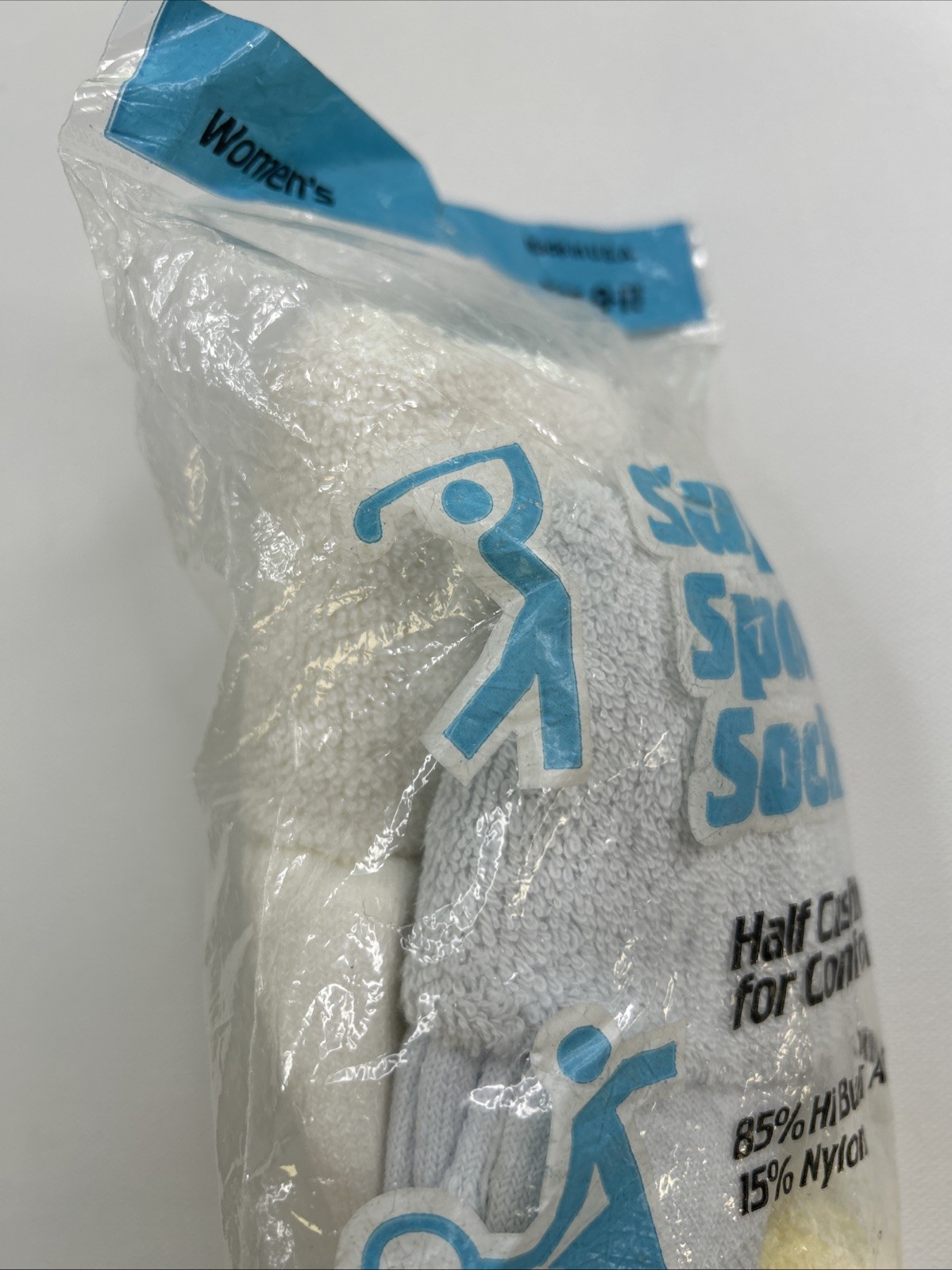 VTG Socks 9-11 3 Pack NOS Women’s Super Sport USA Made Acrylic Teri Roll Top.