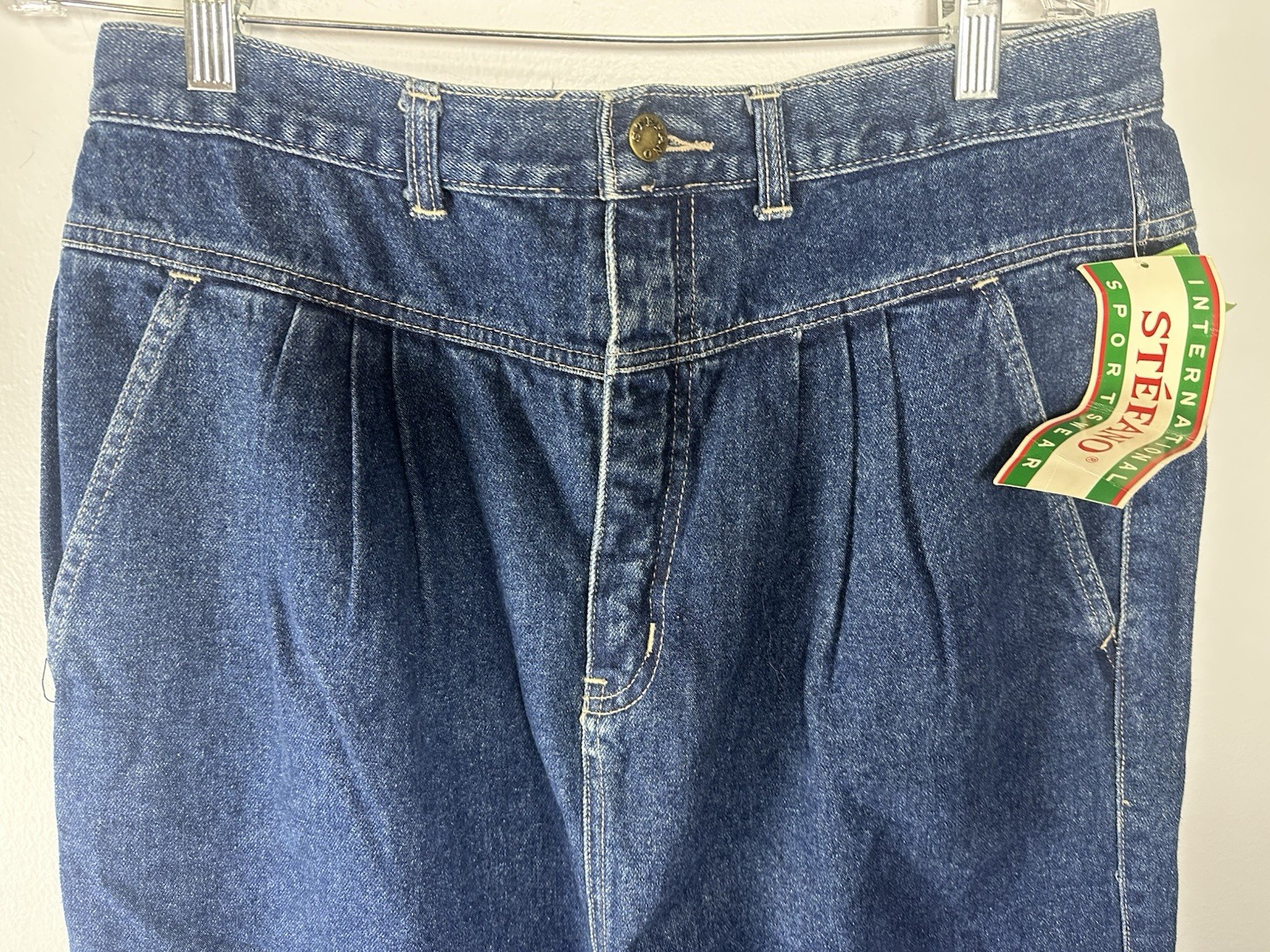 Women’s Deadstock 80s Stefano International Sportswear denim Pleated skirt 18W