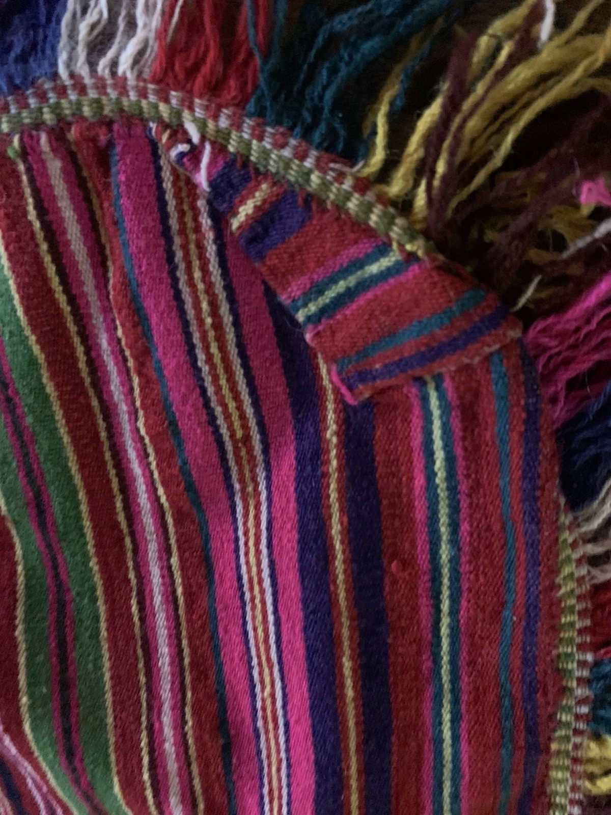 Vintage Poncho Hand Woven Bolivian Wool Poncho Rare