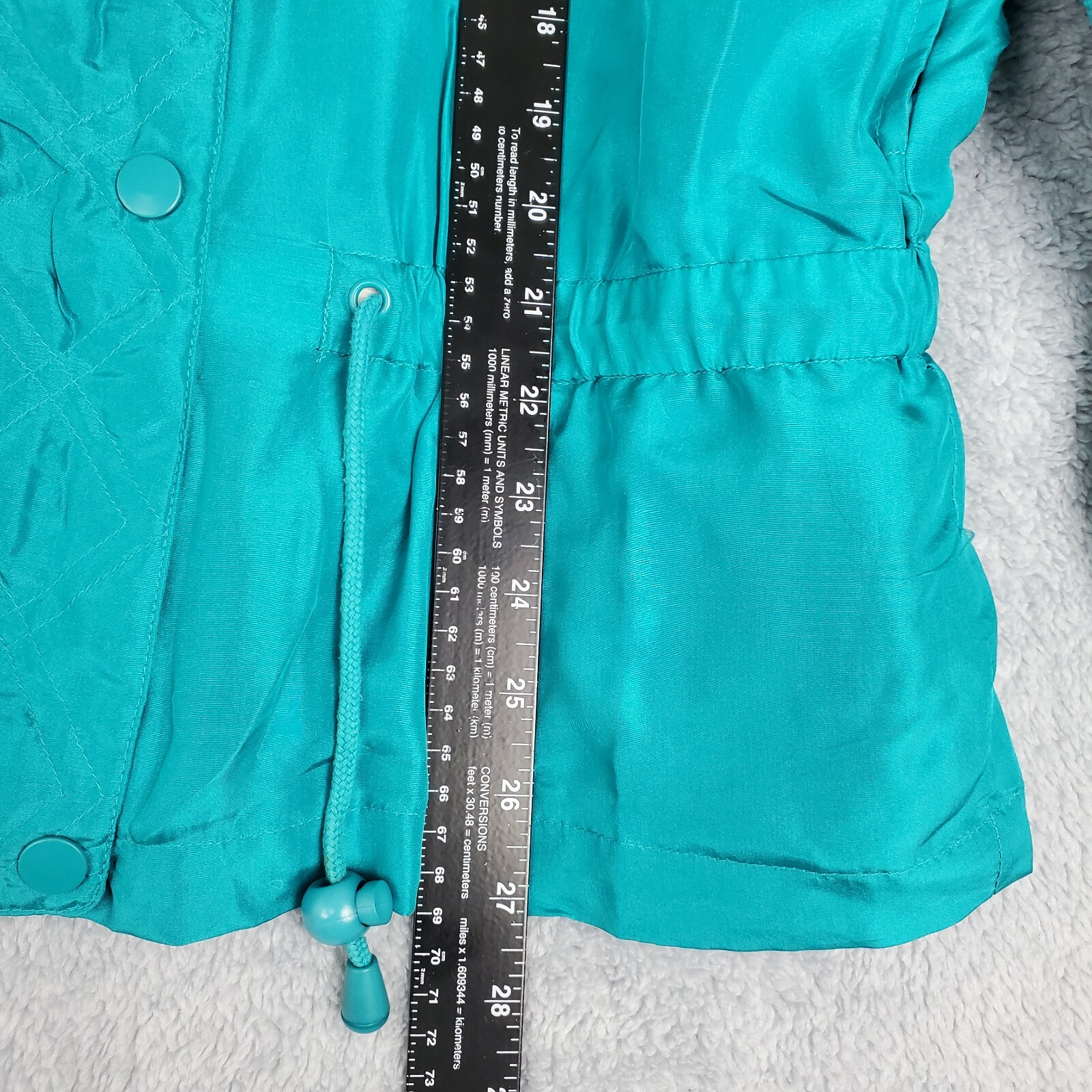 NWT LAVON Jacket Size Sm Blue 90s Las Vegas Stardust 100% Silk Mock Neck Parka