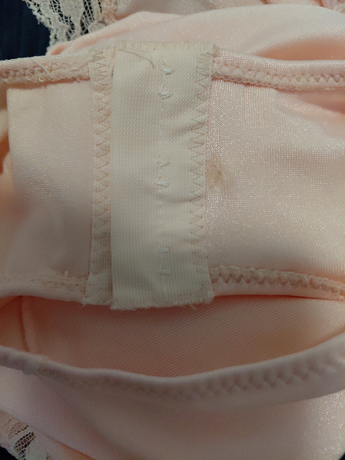 Vintage Olga Body Suit Satin & Lace Detail Boudoir Lingerie Peach Small