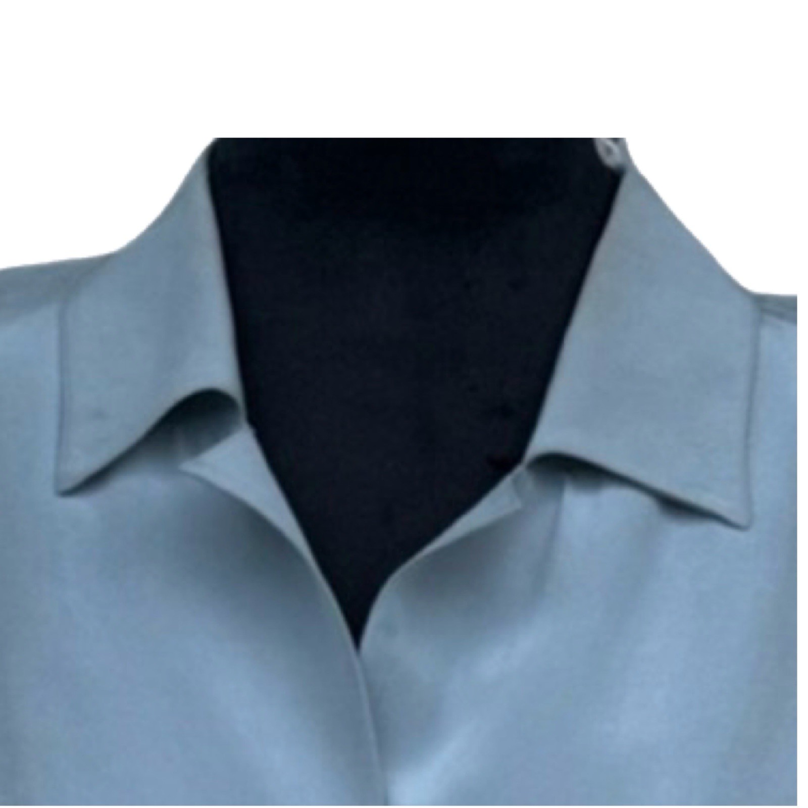 Vintage Linda Allard For Ellen Tracy Blue Silk Short Sleeve Blouse Sz 14