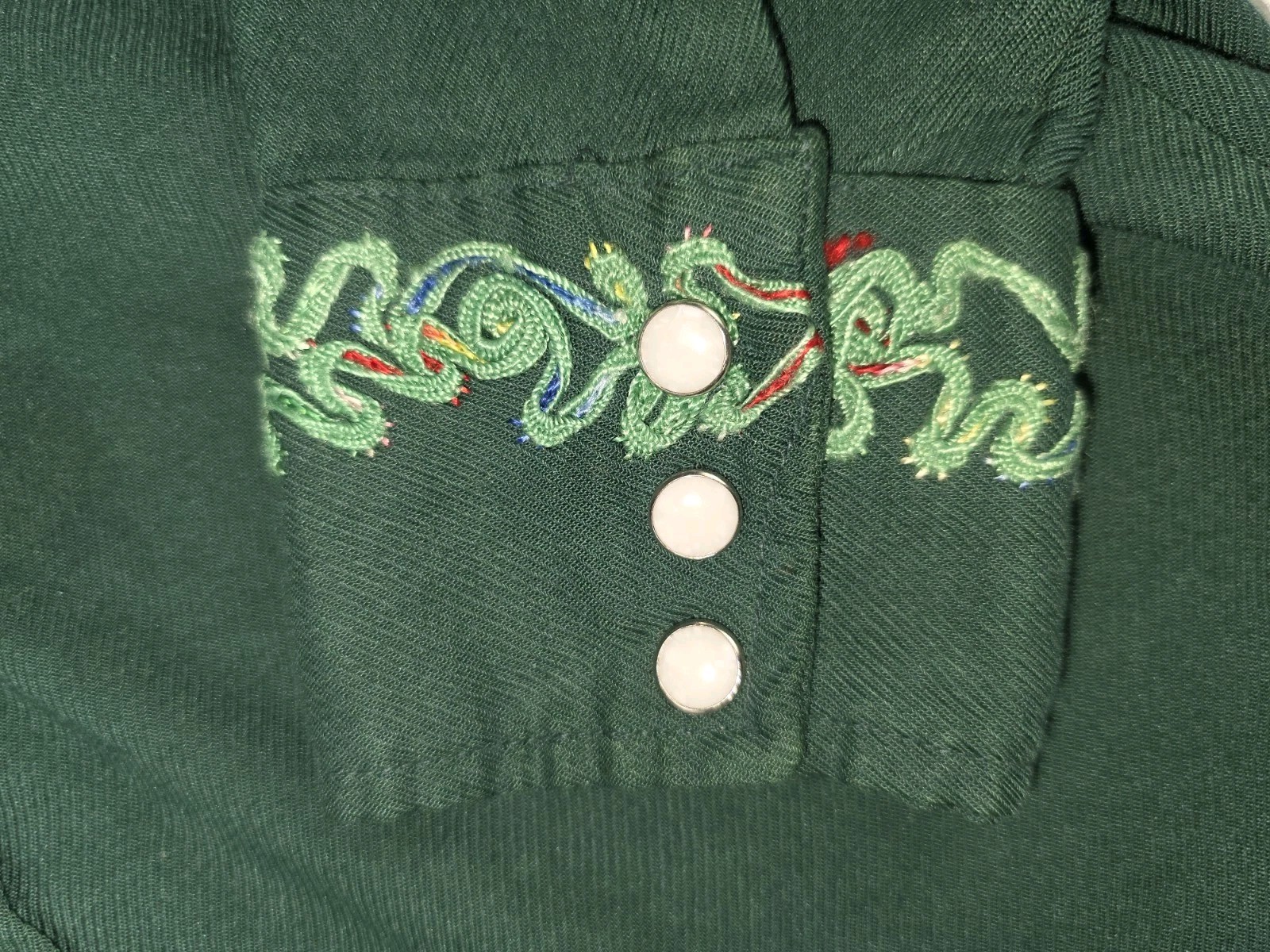 Vintage 60’s Triple LLL Brand Women’s Embroidered Pearl Snap Western Shirt M