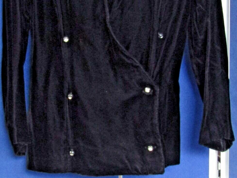 Vintage EUC Double-Breasted VELVET BLAZER by MS INTERPRET Black Made in USA Sz 8