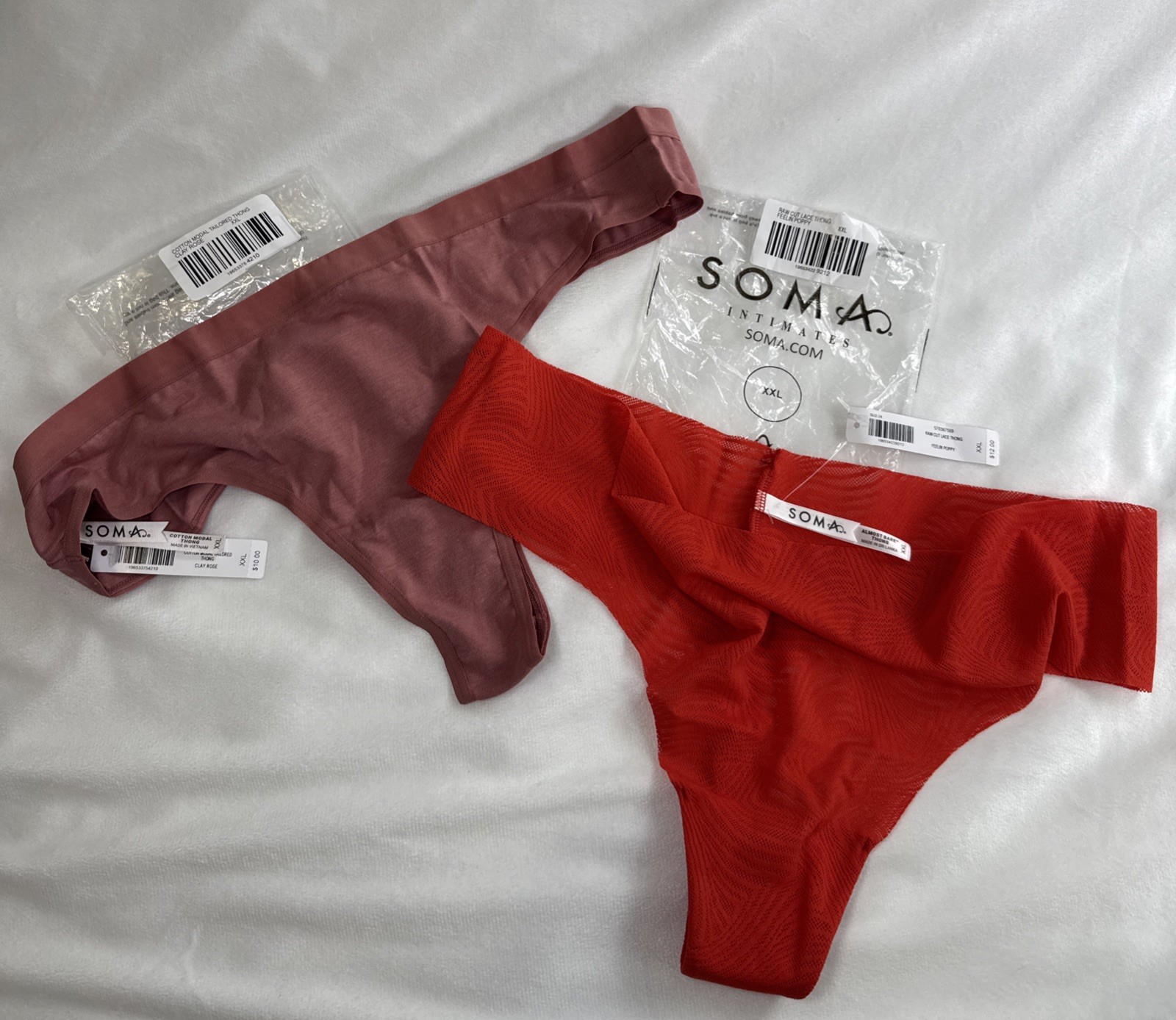 Soma Almost Bare & Cotton Modal Thong Panties XXL Set Of 2