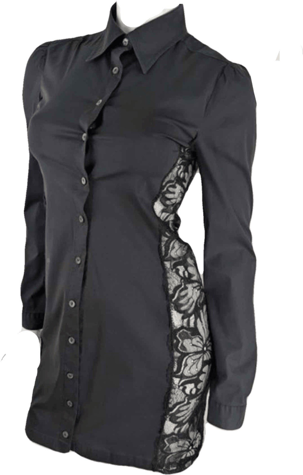 Vintage Dolce & Gabbana Wide Lace Insert Shirt Dress