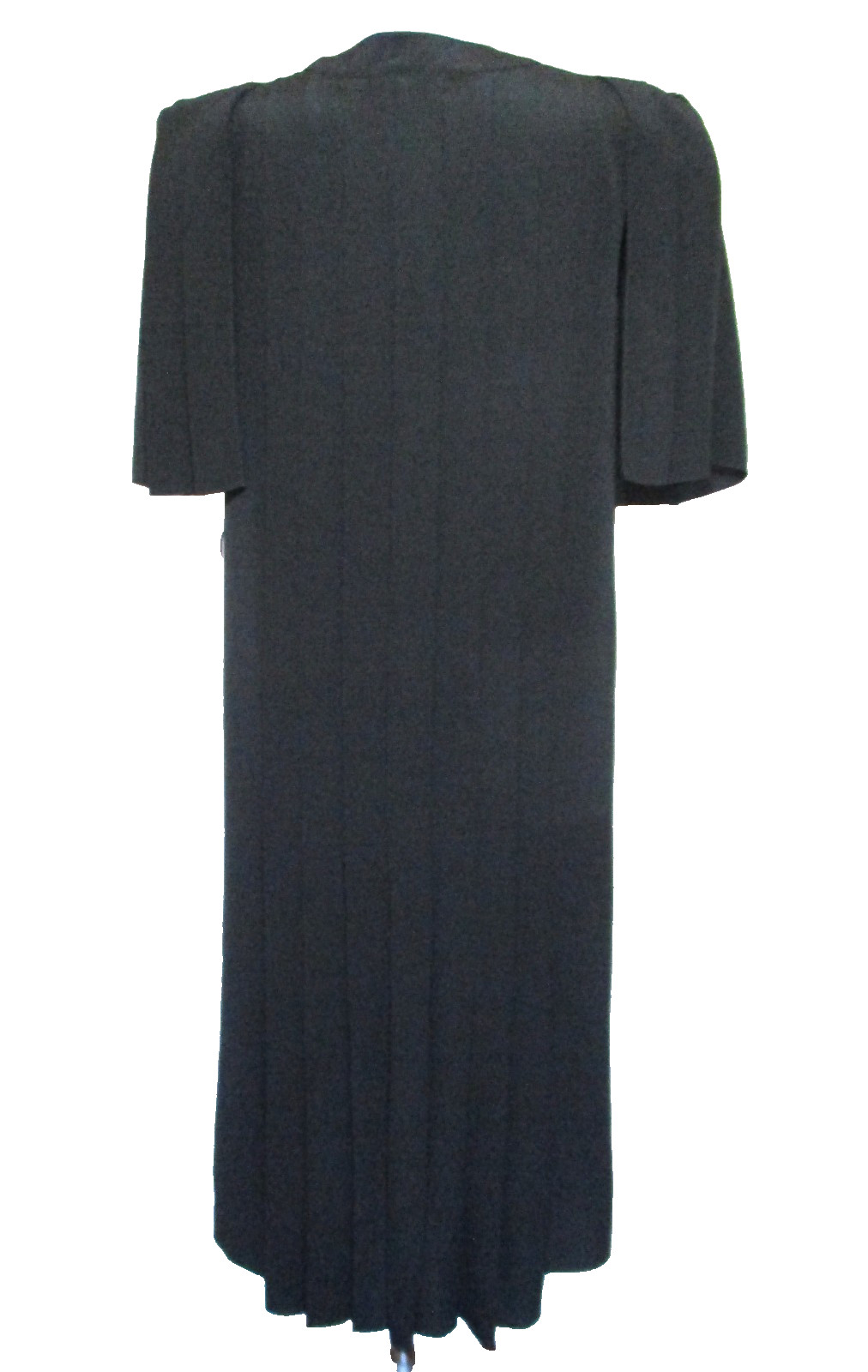 Vintage Pierre Cardin Black Dress Size 10 Women Butterfly Sleeves Pleated