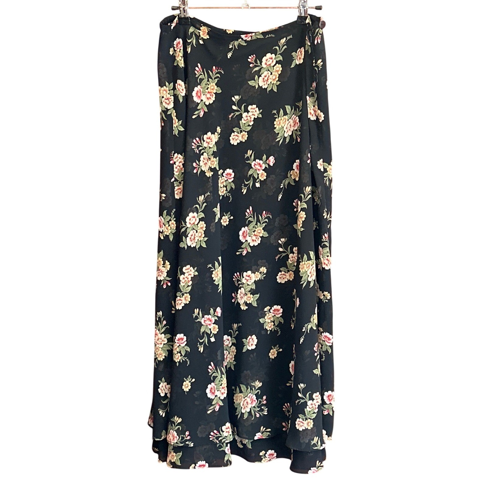 90s Compagnie Internationale Express Maxi Skirt Whimsigoth Grunge Floral Print