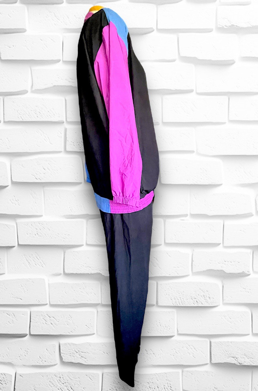 1980’s Color Block Magenta, Yellow, Blue & Black 3 Piece Outfit Set