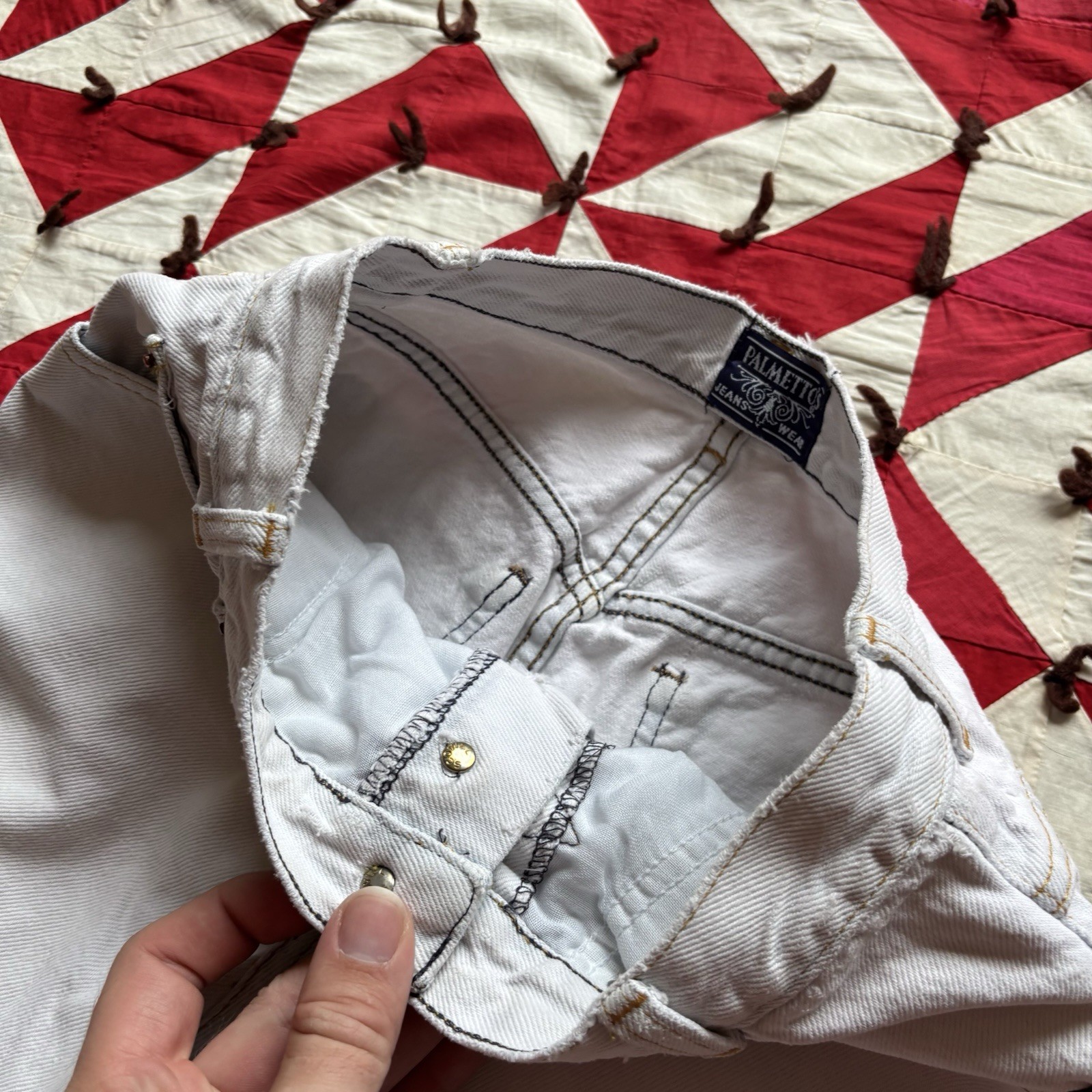 Vintage 1980s Taper Leg Bleached White Denim As Is Women’s