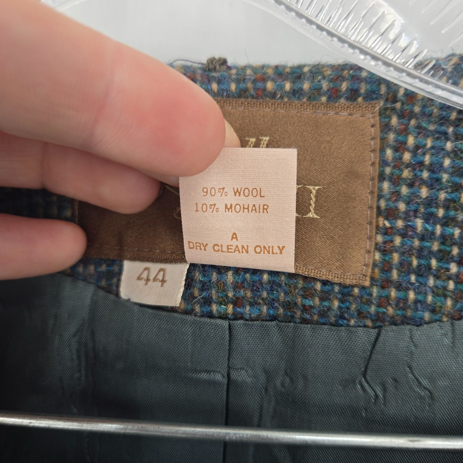 Saville II vintage wool mohair blue gray 38 skirt set long sleeve sz 44 jacket