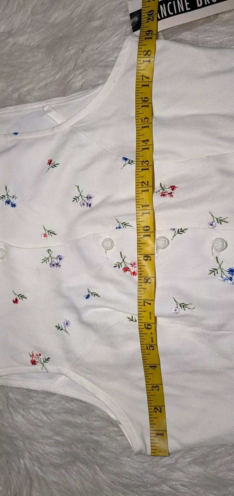 FRANCINE BROWNER Embroidered Red Pink Blue Purple FLORAL Vest Top Women’s LARGE