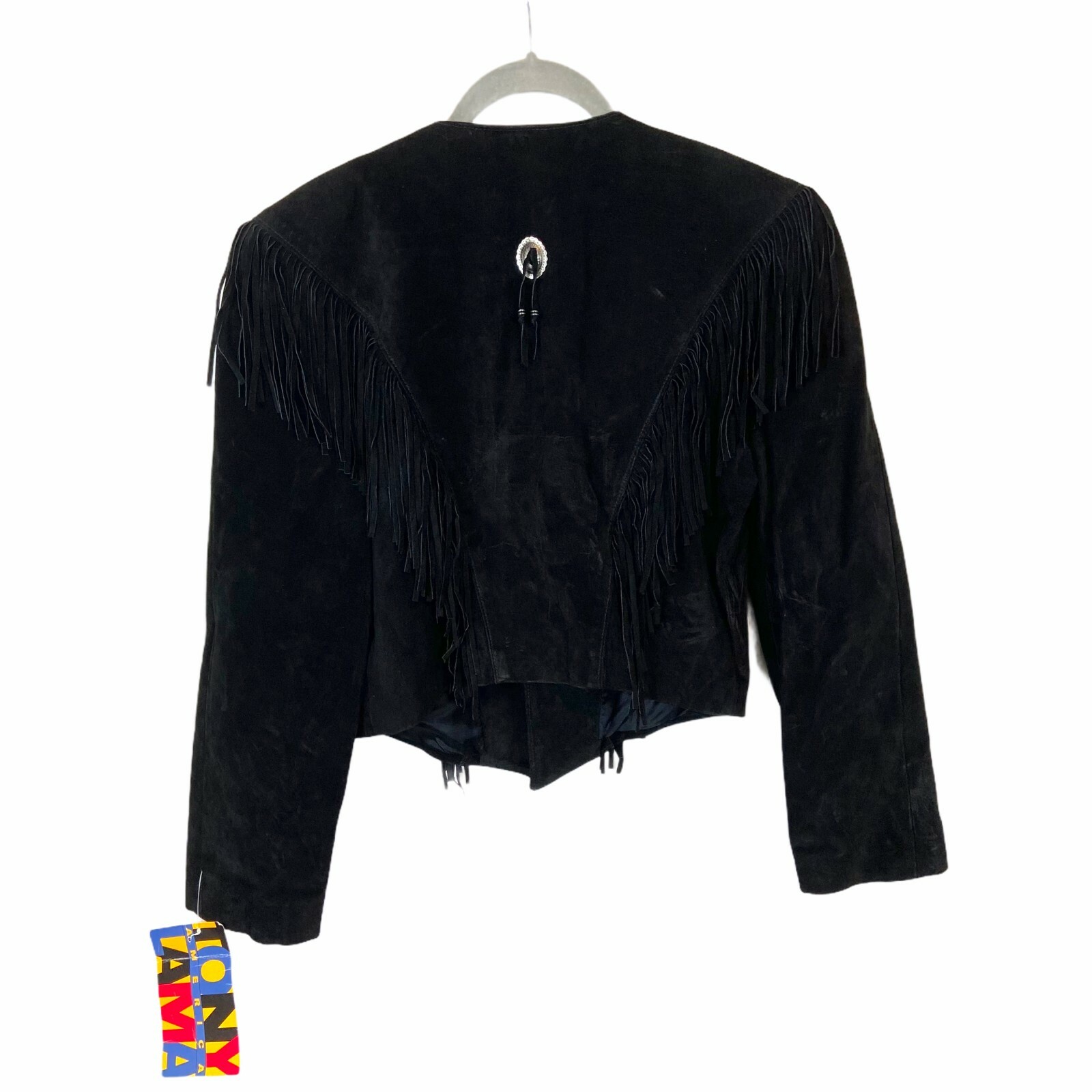 Tony Lama Jacket Women SZ 6 Western Rodeo New USA Deadstock Black Fringe Vintage