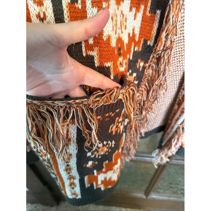 Rock and Roll Denim Cardigan with Fringe XXL Black Rust Brown Boho Rodeo NWT