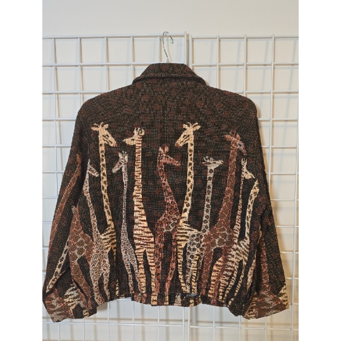 Painted Pony Vintage Giraffe Tapestry Women’s Jacket Brown Multi Size Large