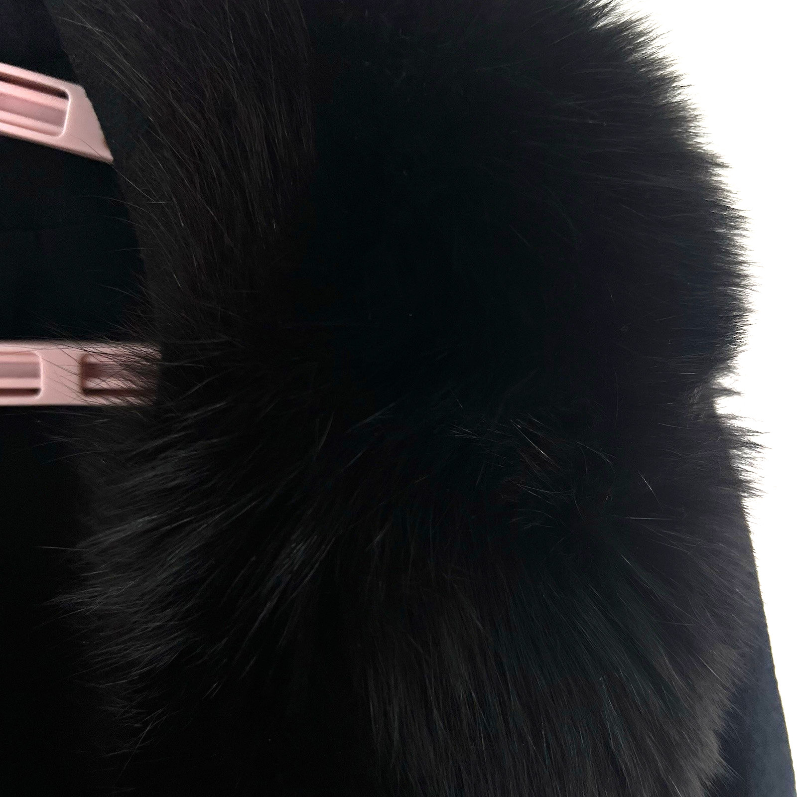 Vintage Forstmann Windermere 100% Wool Fur Collar Coat Womens Size L Black
