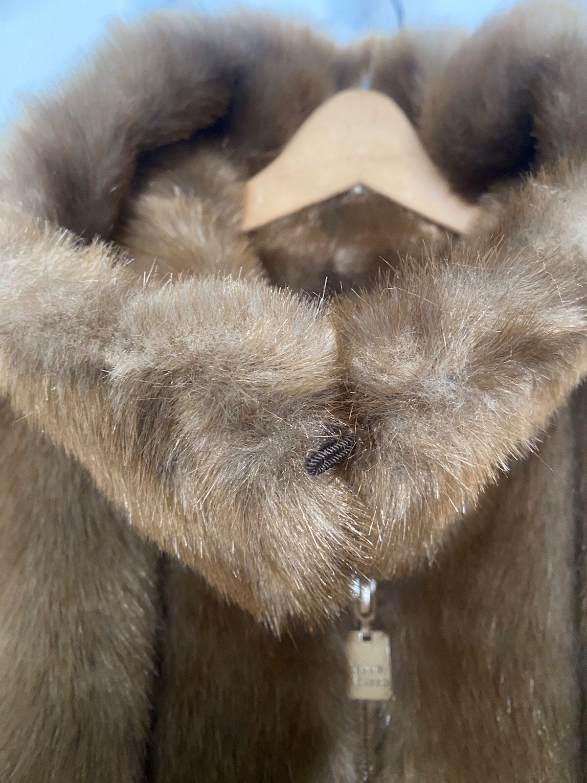 Dennis Basso Pelted Faux Mink Jacket Coat Zip Front – Large