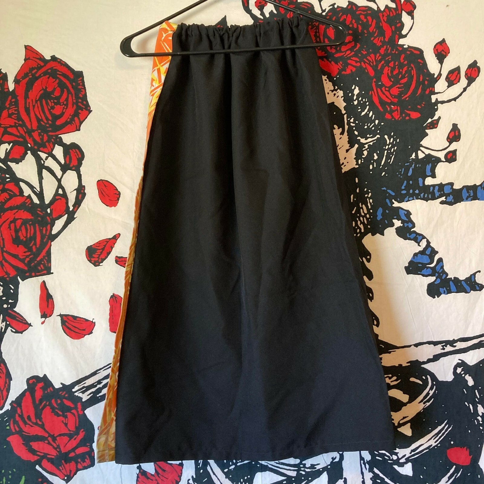 True Vintage 1970s 70s MCM Mid Century Wrap Skirt Mod Hippie Print Groovy Maxi S
