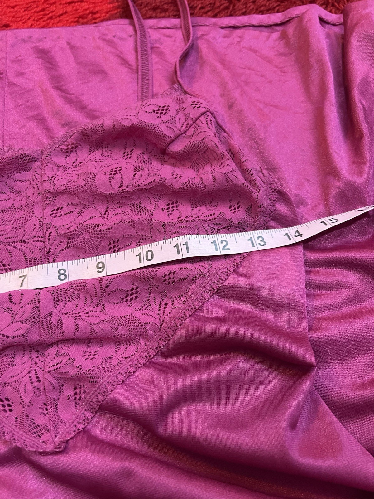 Vtg Olga Style Undercover Wear Magenta Pink Full Sweep Silky Nylon Gown S USA