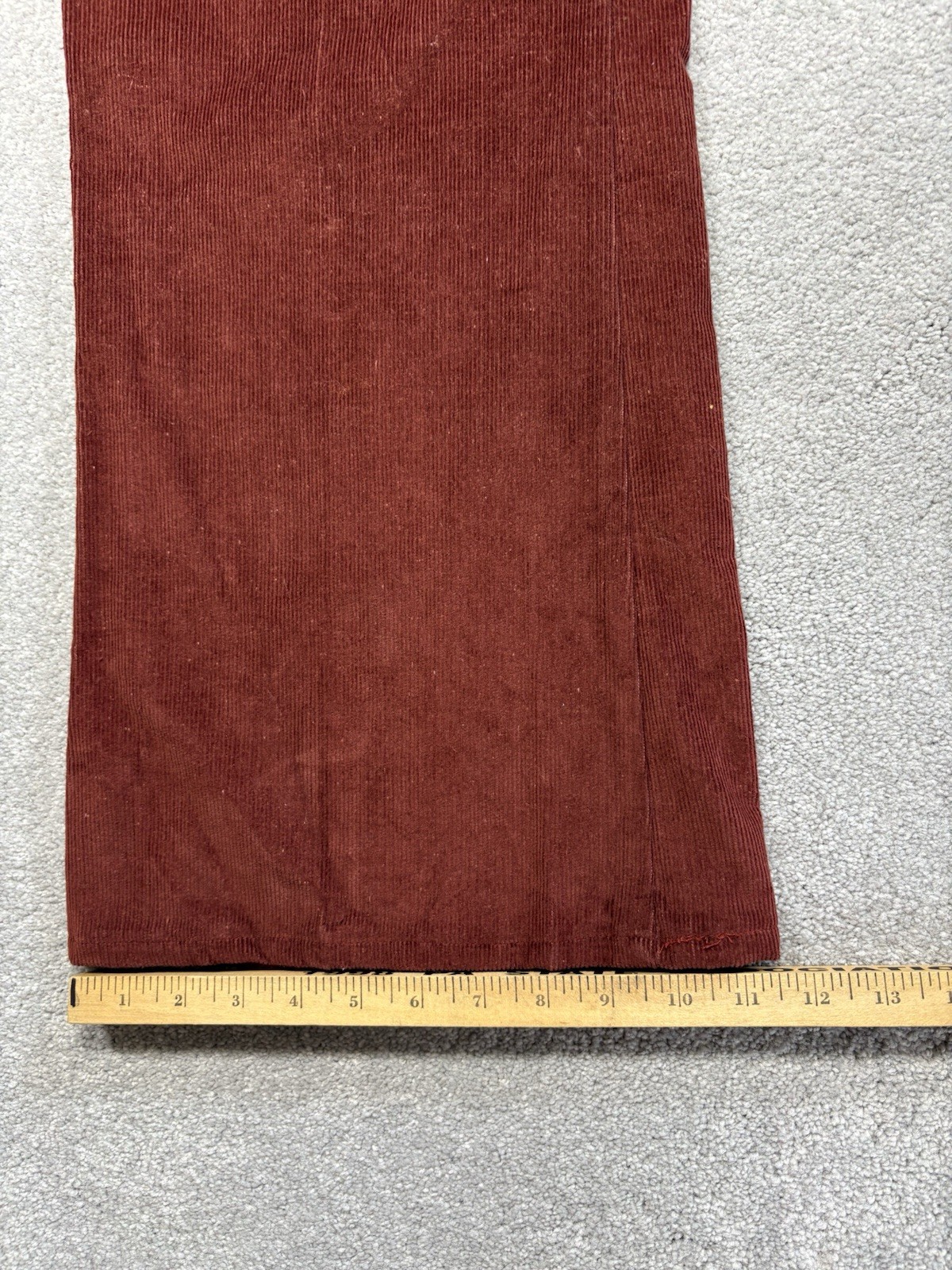 1960s Flare Corduroy Bell Bottoms Rust Red Vintage Talon Zipper Size 38×29