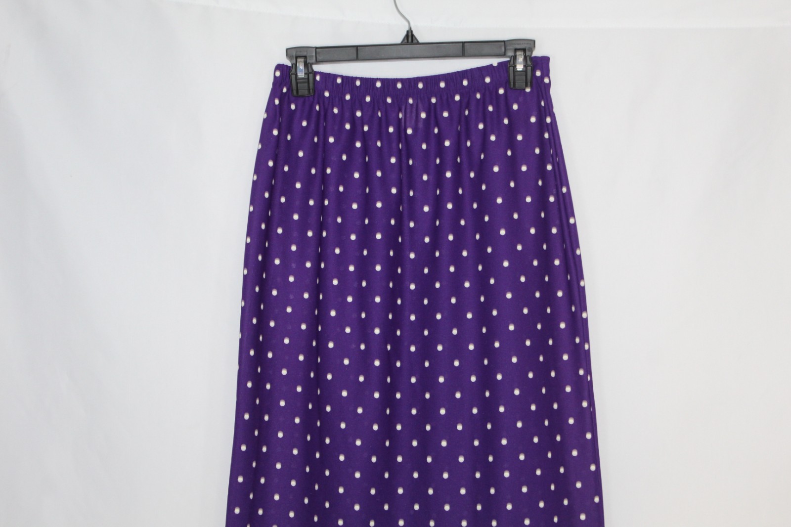 Vtg 80s Purple Polka Dot Skirt Size 12 Above Knee 40s Revival Academia