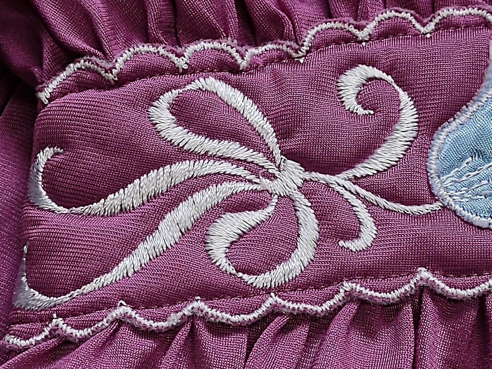Vtg Lorraine Nightgown Small Long Purple Nylon Embroidery Accent Plum