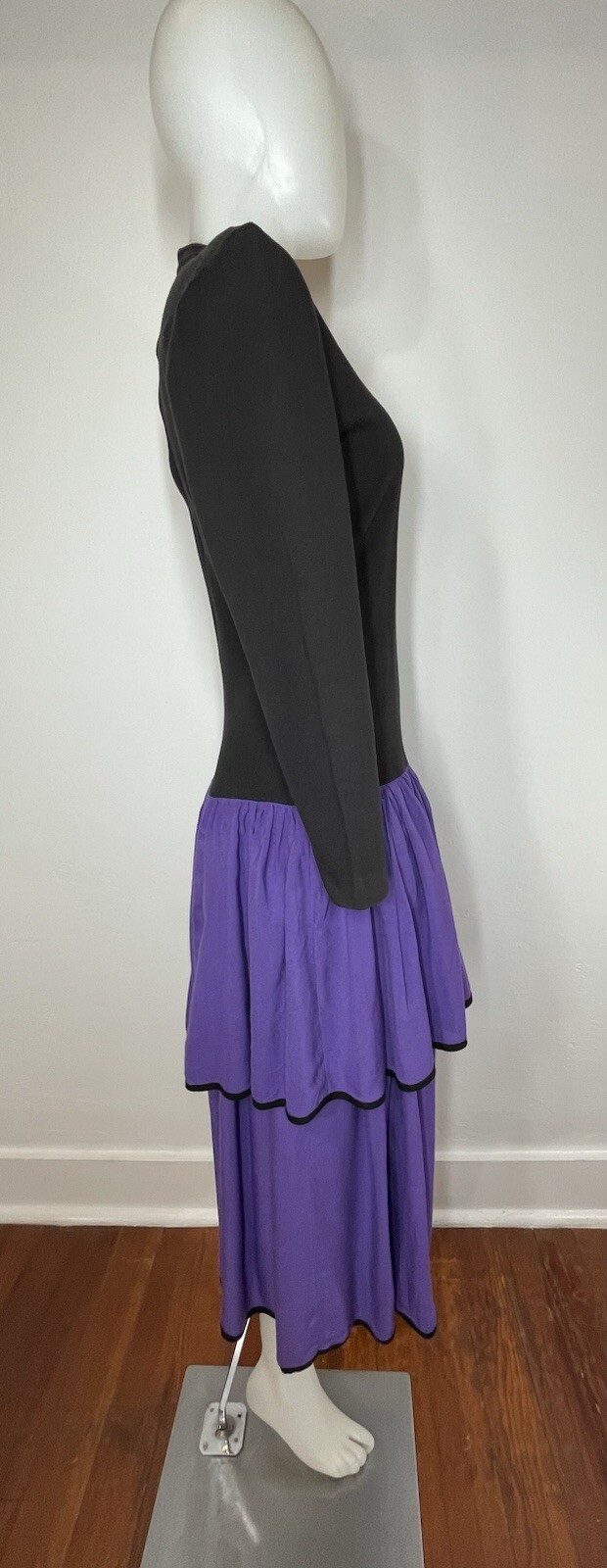 BARBOGLIO Cristina Jan VTG Dress Maxi Layered SZ 6 ( Heavy Wear Flaws