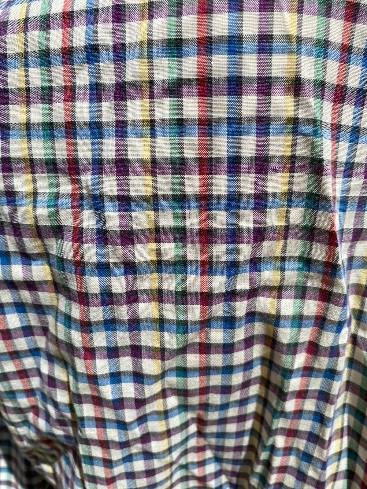Vintage Levi’s Rainbow Gingham Ruffle Collar Sleeve Shirt Womens size 18 XL EUC