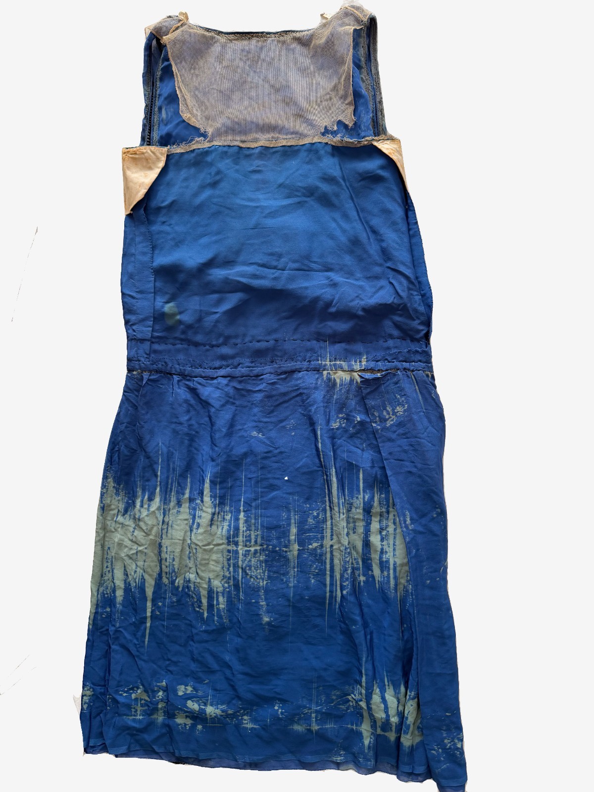 Antique 1920s Flapper Dress Silk Chiffon Beaded Fringe Art Deco