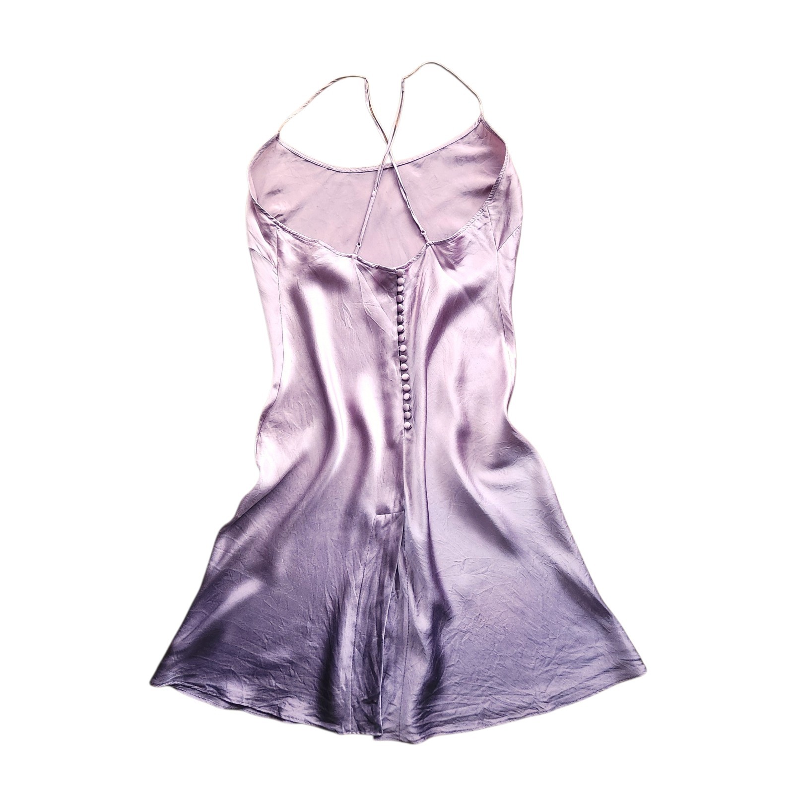 Vtg 90’s Y2K Victoria’s Secret 100% SILK Mauve Purple Ombre Bias Slip Dress S