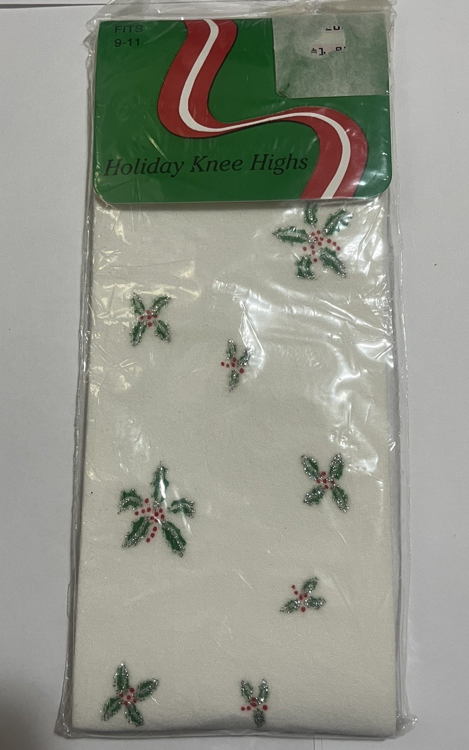 Vintage Nylon Knee High Hose Holiday Christmas Made In USA Size 9 To 11 Rare