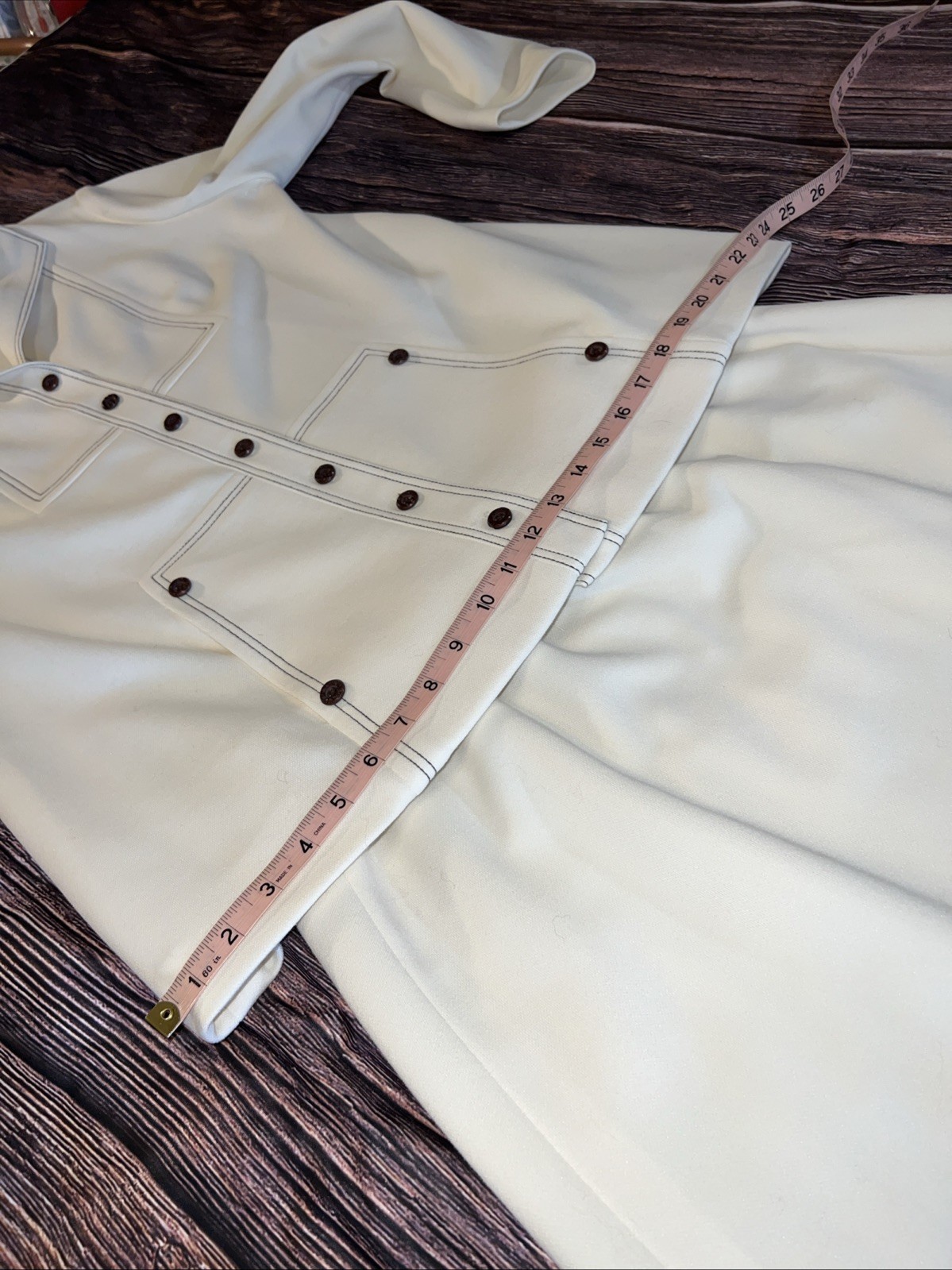 Vintage Custom Tailored By Nardis Of Dallas Blazer Jacket & Skirt Set Cream
