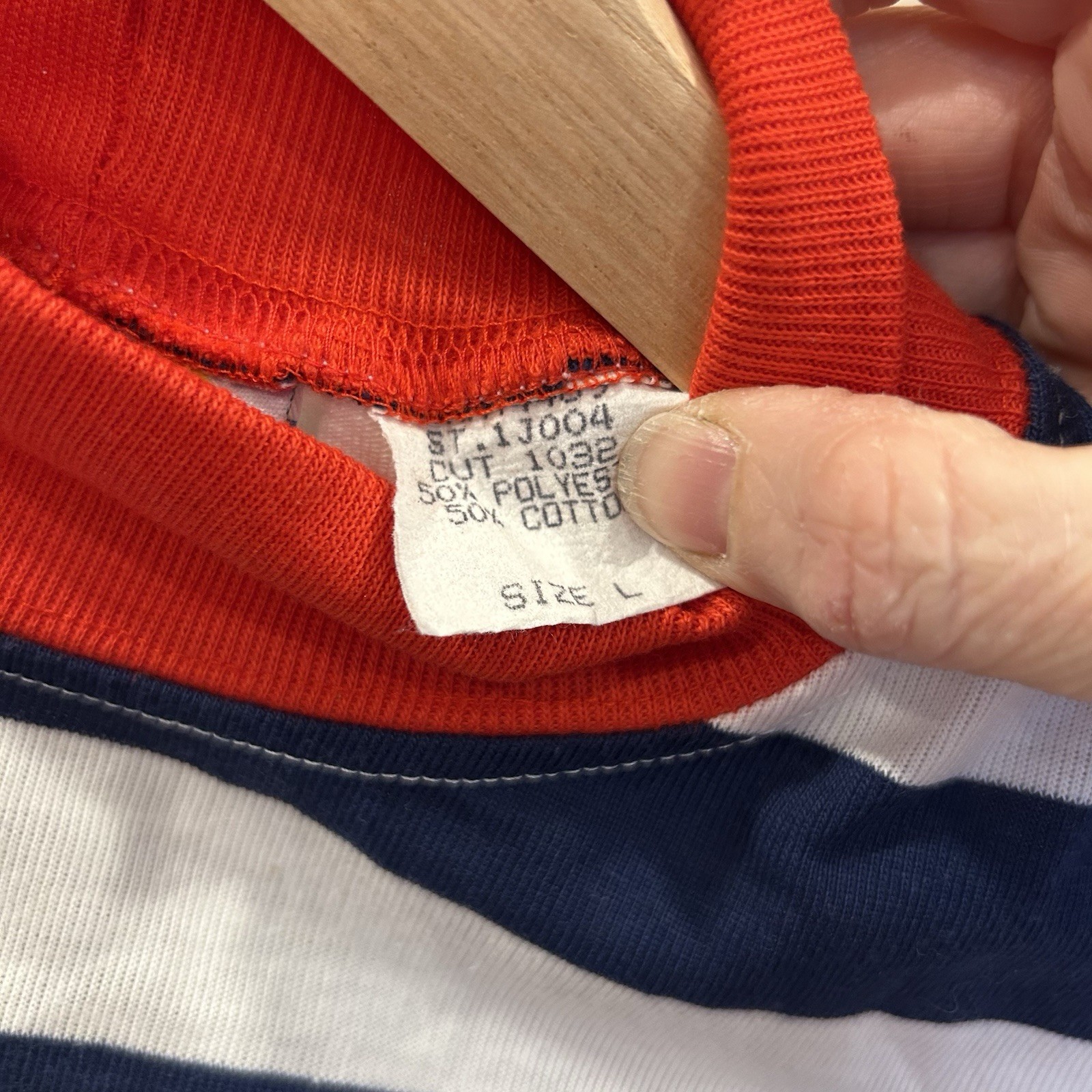 Vintage 80s Hang Ten Nautical Striped Tank Top White/navy/red Size L With Pocket