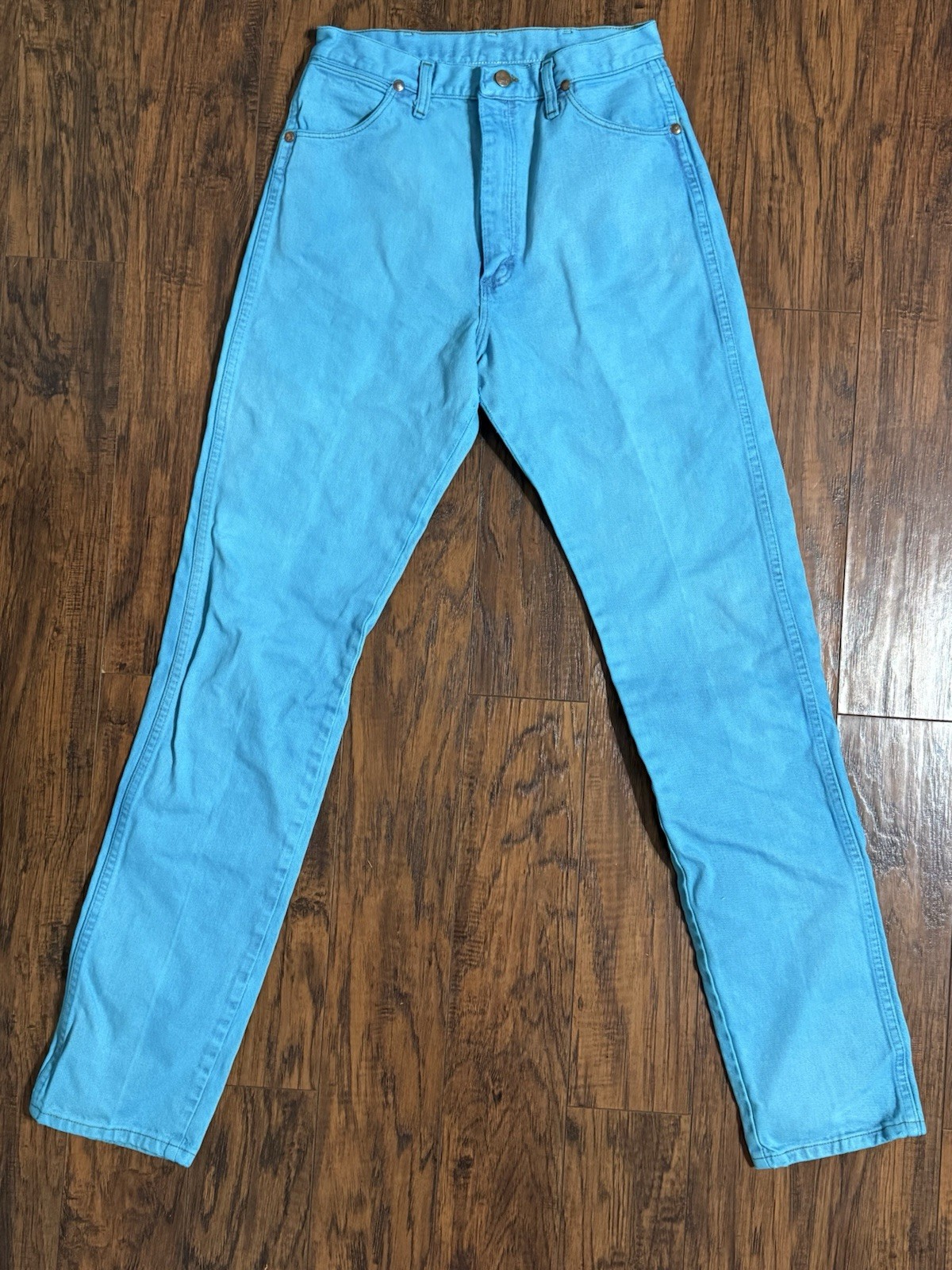 Vtg Custom Turquoise Wranglers 14MWZGB Jeans Made in USA Women’s 11×36 80s-90s