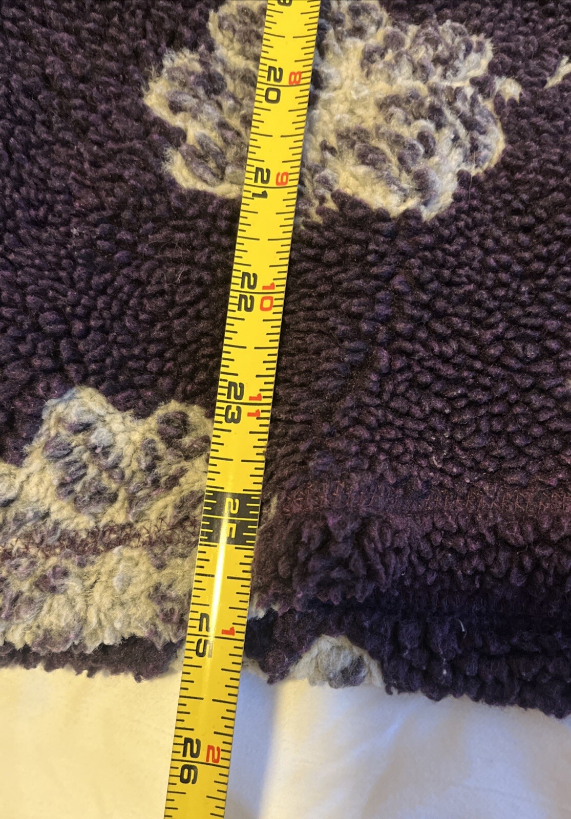 Vintage L.L. Bean Sherpa Fleece Jacket Flower Print Purple Women’s M:Youth XL