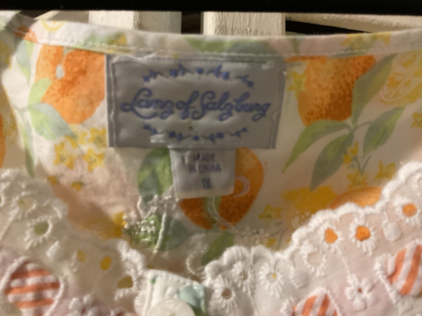 Vintage Plus House Dress / Lana of Salzburg Old Store Stock Cotton Eyelet Fabric