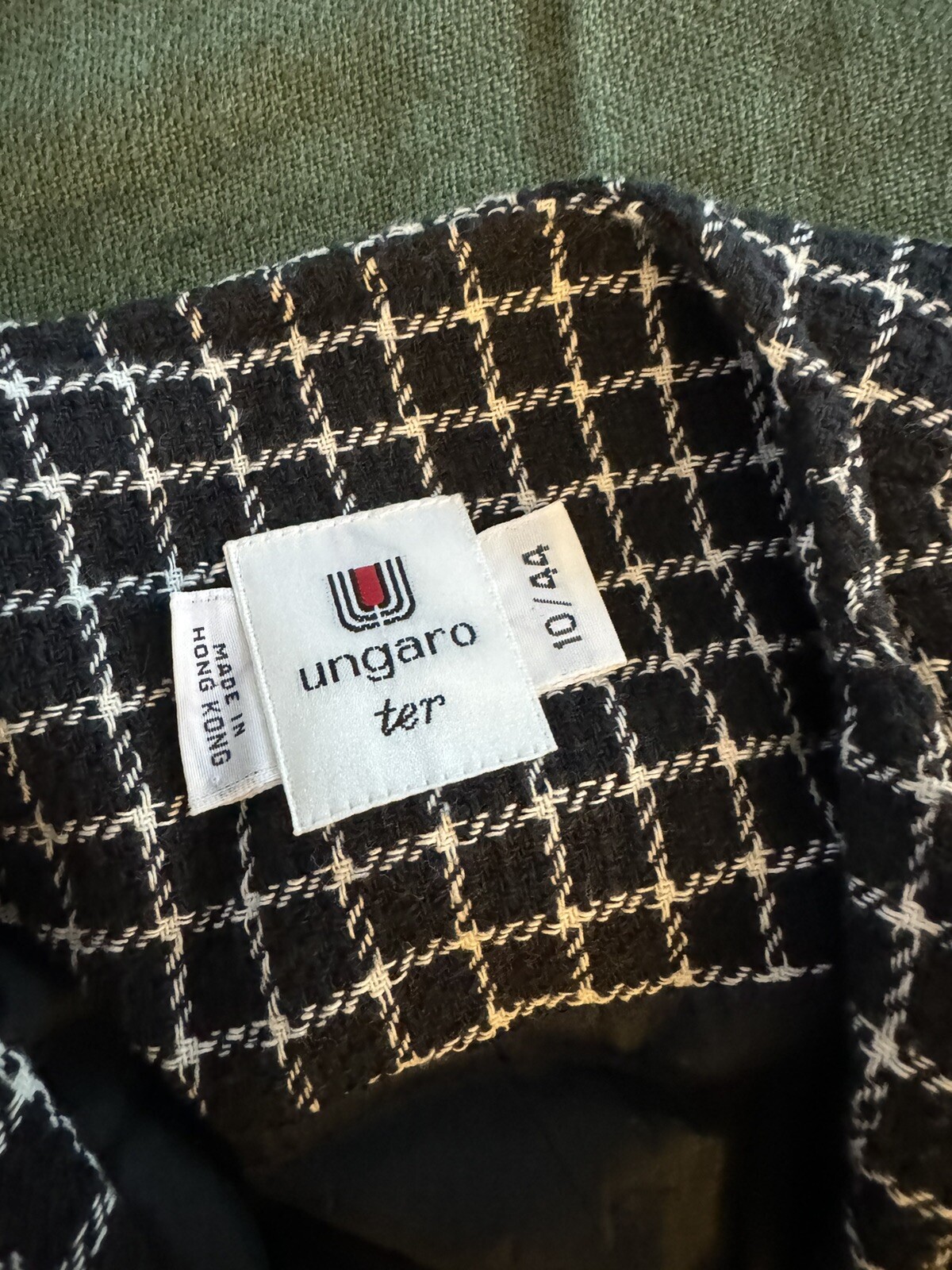 Vtg Ungaro Ter 1980s Black White Jacket 44/10 EUC