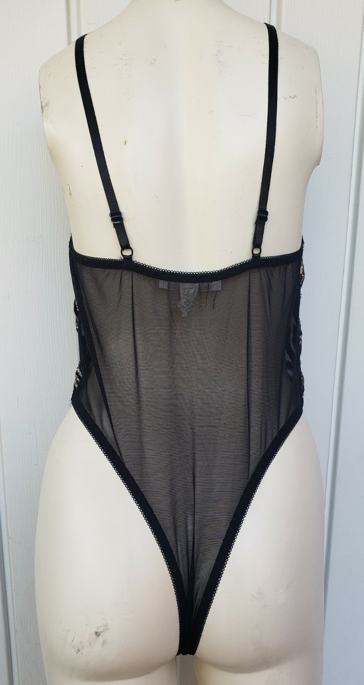 Vintage MAIDENFORM Velvet Silver Metallic Mesh Teddy Playsuit Size Medium Black