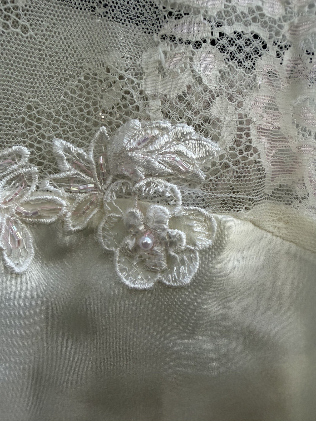 Vintage 90s California Dynasty cream lace floral applique fairy flowy top M