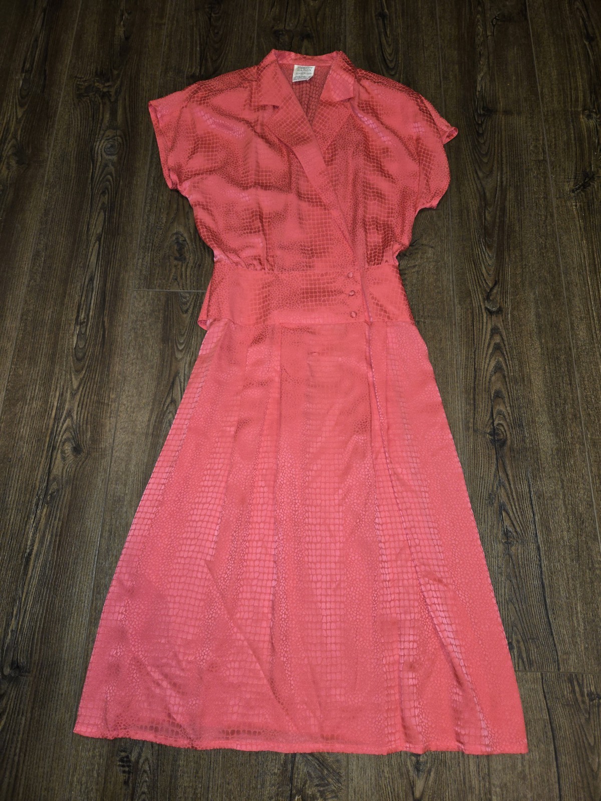 Vintage Vibrant Pink Francesca Of Damon For Starington 100% Silk Dress Size 8