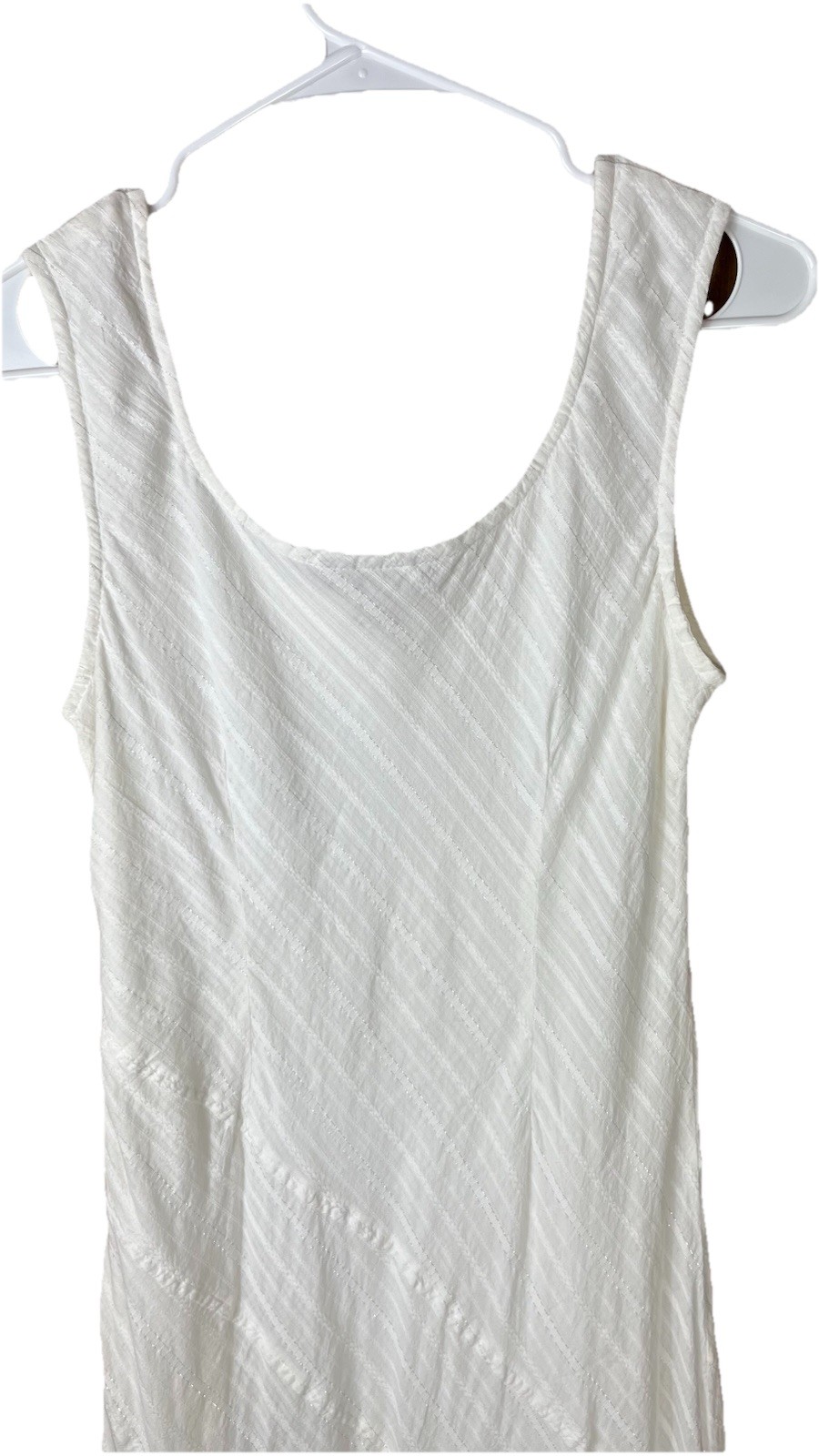 Peppermint Bay (Sz M) White Maxi Dress Trumpet Hem Sleeveless 100% Cotton