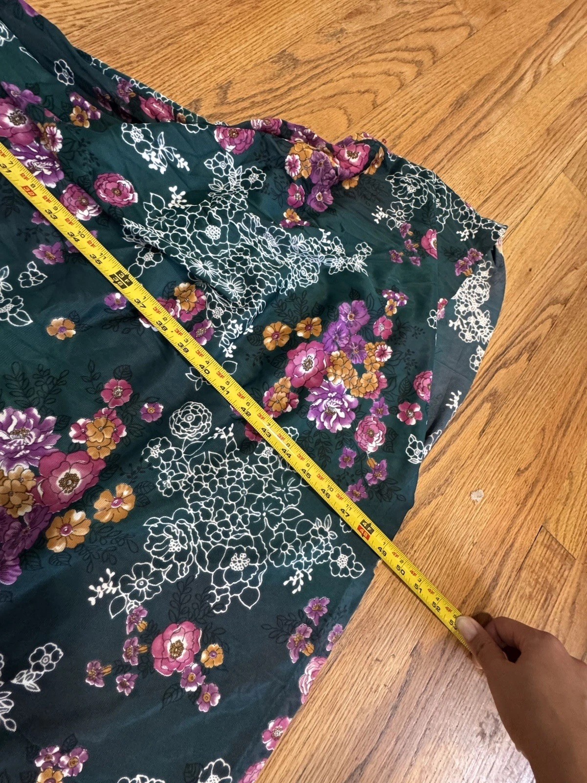 Vintage 60’s 70’s Floral Maxi Dress Ruffle Hem Babydoll Boho Hippie Grunge Fairy