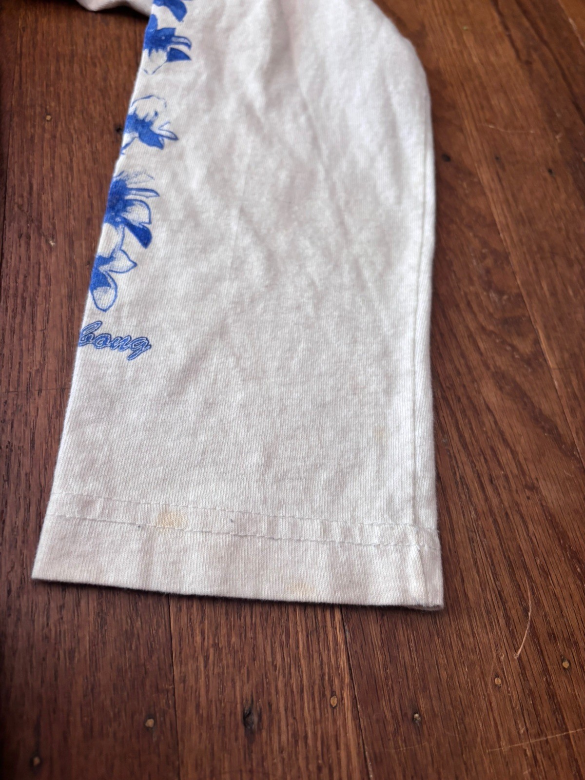 90s billabong Girls SURFER Layered TEE.floral/ Tropical 2 Sided Print.made USA.M