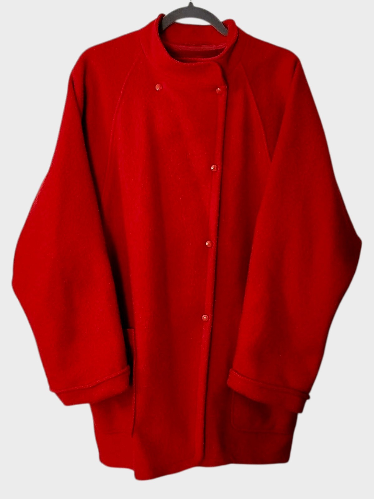 Vintage Women’s Red Wool Blend Coat Jacket Size M EU 40 Snap Front Germany