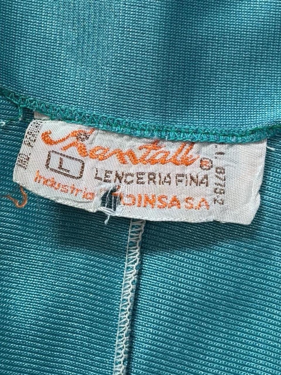 Vintage 70s/80s Teal Lace Lingerie Fairy coquette romantic Slip Dress Nylon L
