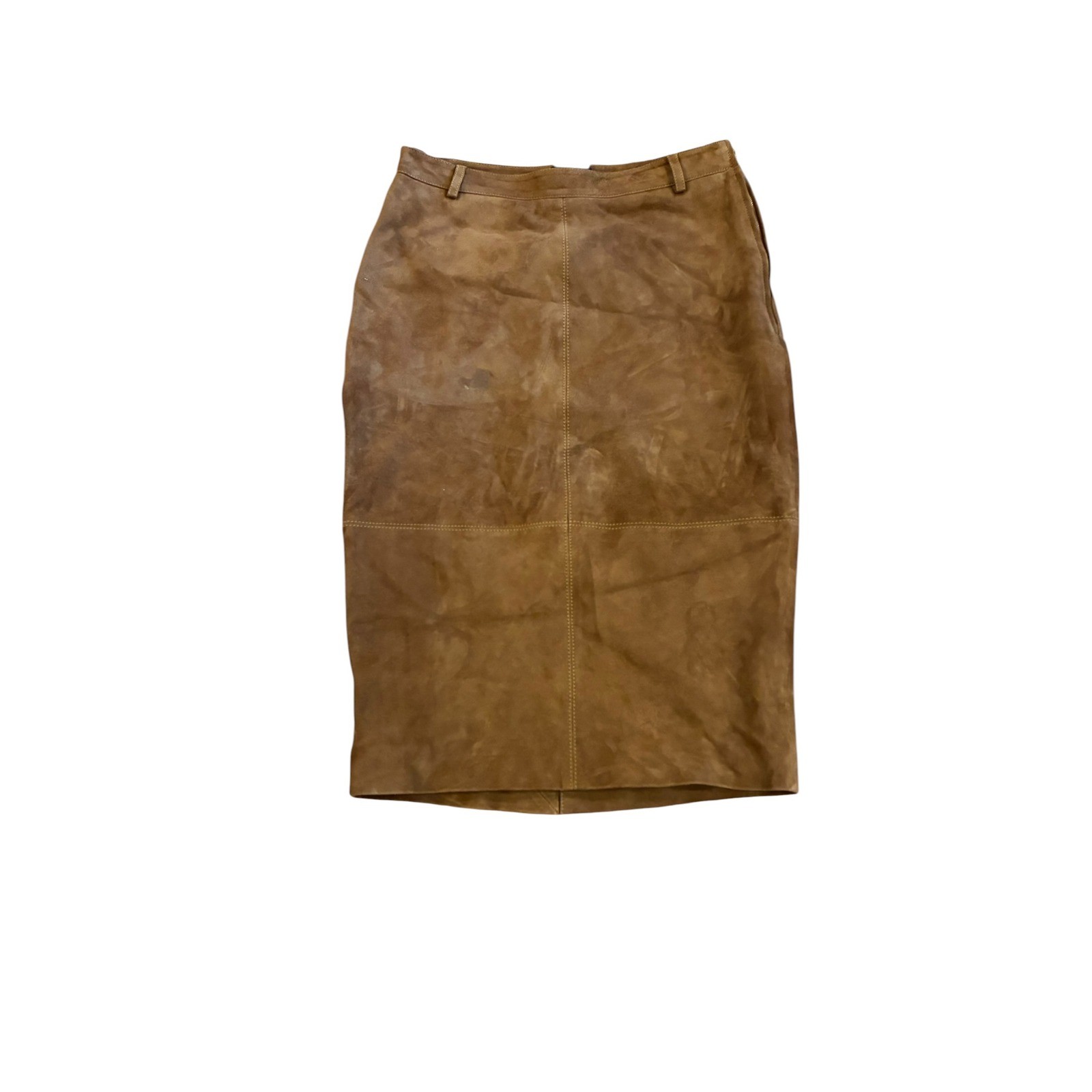 Retrofete Marcella Suede Leather Skirt in Cinnamon Size Medium $528