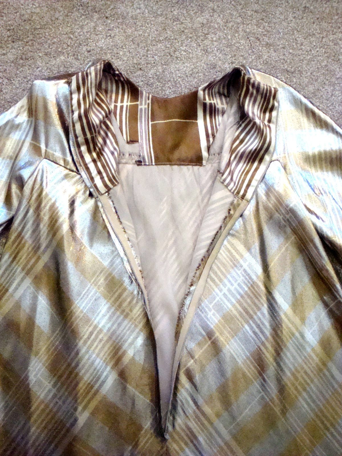 Vintage Modern Couture Original Gold and Silver Metallic Mini Dress