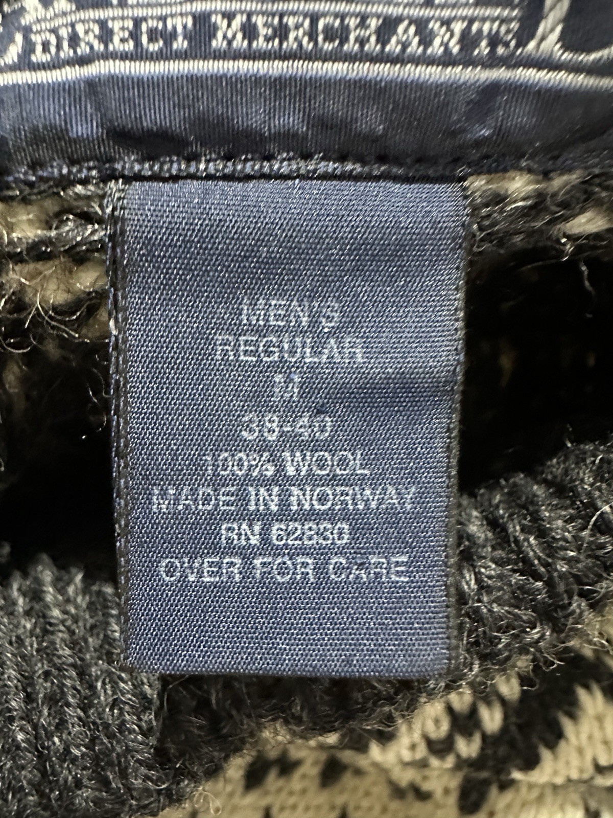 VTG Lands End Nordic Fair Isle 100% Wool Sweater Mens Sz Med Ski Made in Norway